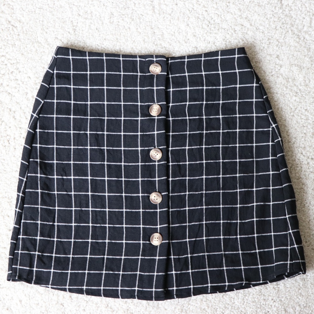 Black and White striped mini skirt